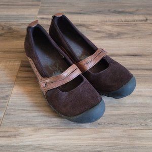 Merrell Plaza Bandeau Espresso Brown Suede Mary Jane size 8